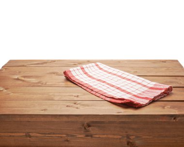 Towel over the wooden table clipart