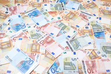 Euro banka notları ile kaplı yüzey