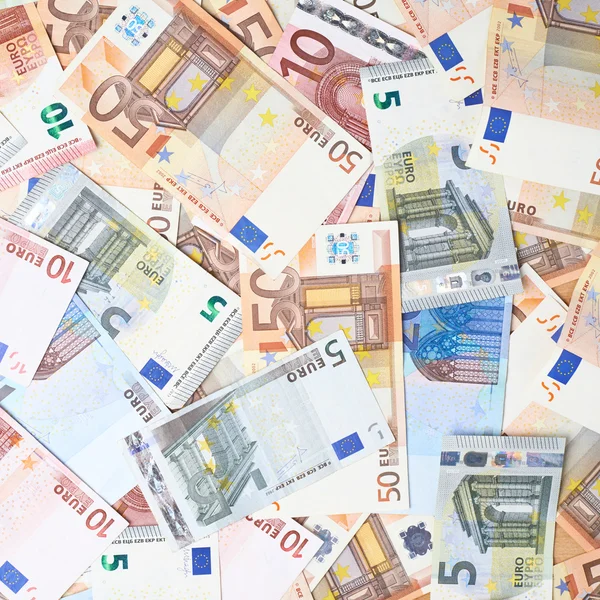 Oberfläche mit Euro-Banknoten bedeckt — Stockfoto