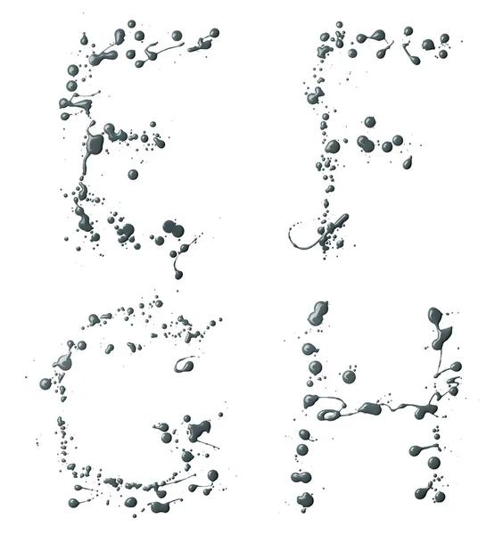 E, F, G, H brev som — Stockfoto