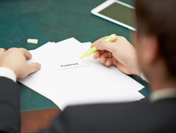 Marking words in a teamwork definition — Stock Photo, Image