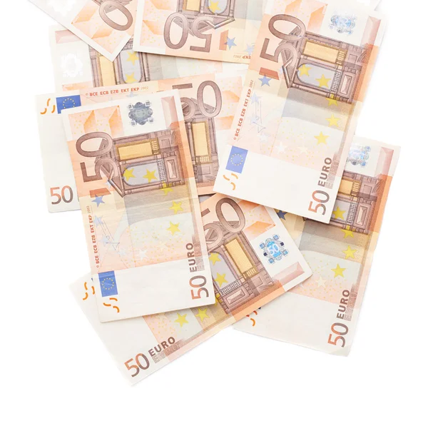 Multiple fifty euro bank notes — Stock Photo, Image