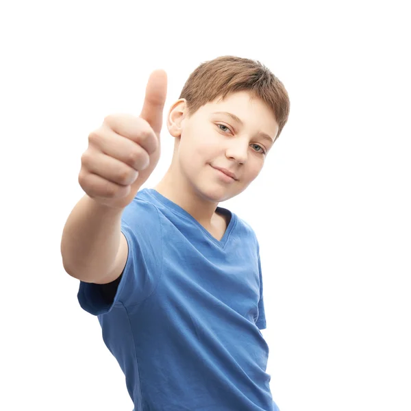 Happy thumbs up young boy — Stock Photo, Image
