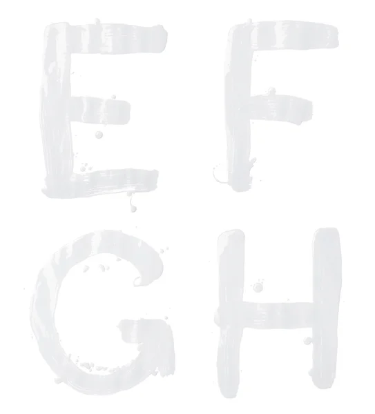 E, F, G, H letter set — стоковое фото
