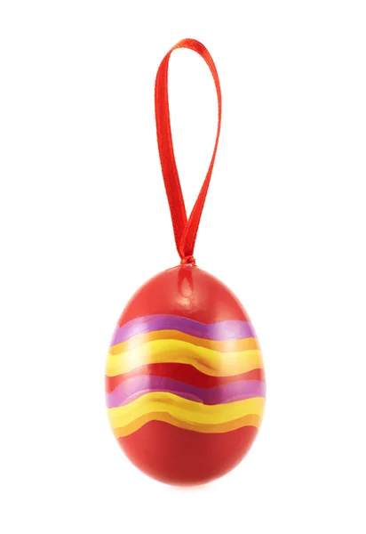 Easter egg with a loop ribbon — Stock Photo, Image