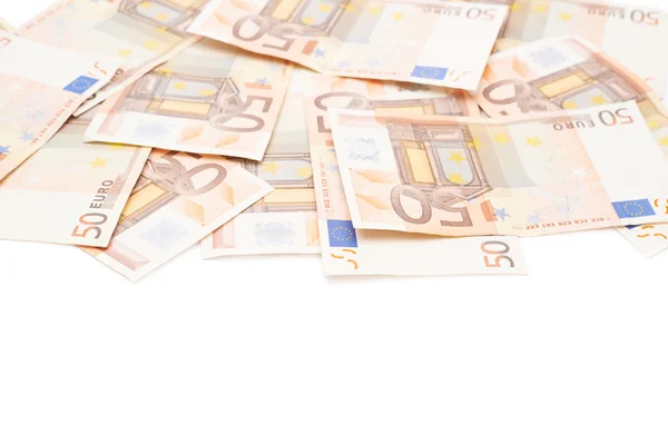 Multiple fifty euro bank notes — Stock Photo, Image