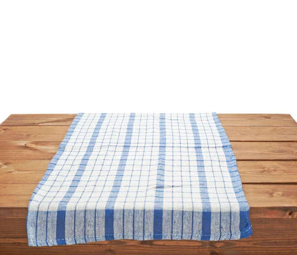 桌布或木制桌子上方的毛巾 — 图库照片