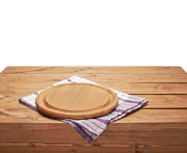 Serviette sur la table en bois — Photo