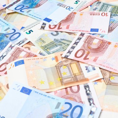 Euro banka notları ile kaplı yüzey