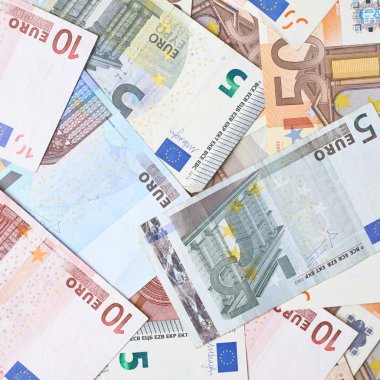 Euro banka notları ile kaplı yüzey