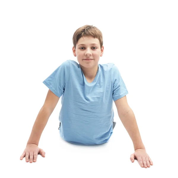 Joven chico haciendo yoga — Foto de Stock