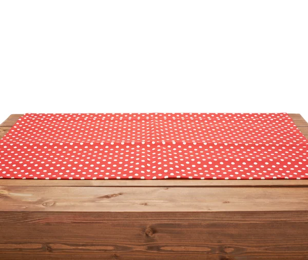 Tafelkleed of handdoek over de houten tafel — Stockfoto