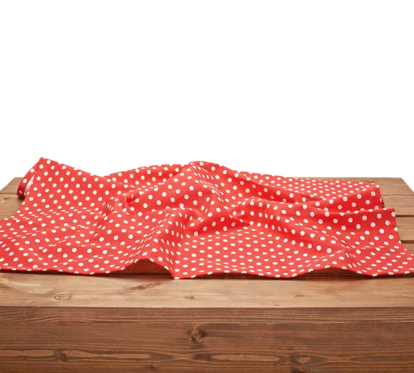 Tablecloth or towel over the wooden table — Stock Photo, Image