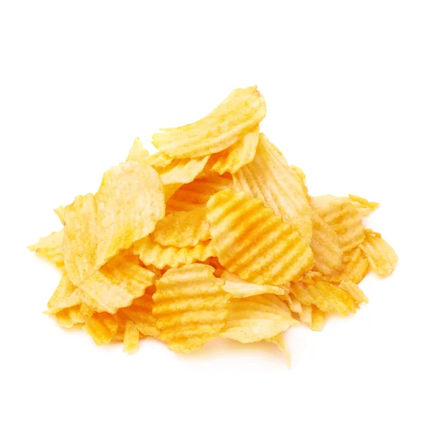 Gul räfflad potatis chips — Stockfoto