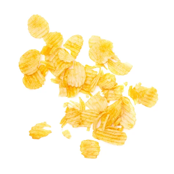 Gul räfflad potatis chips — Stockfoto