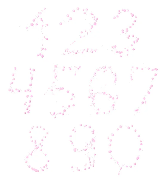 Conjunto de dígitos feitos com derramamentos de tinta — Fotografia de Stock