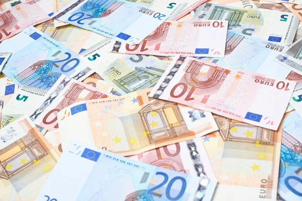 Oberfläche mit Euro-Banknoten bedeckt — Stockfoto