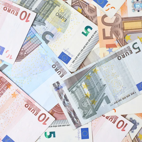 Oberfläche mit Euro-Banknoten bedeckt — Stockfoto