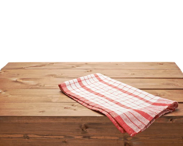 Tablecloth or towel over the wooden table — Stock Photo, Image