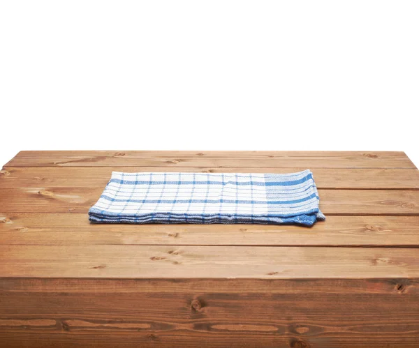 Masa örtüsü veya ahşap masa üzerinde havlu — Stok fotoğraf