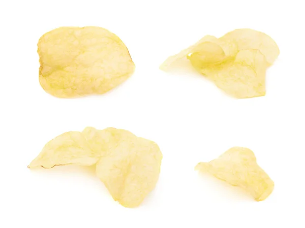 Yellow ribbed potato chips — Stock Photo, Image