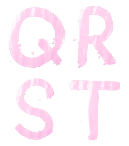 Q, R, S, conjunto de caracteres de letra T — Fotografia de Stock