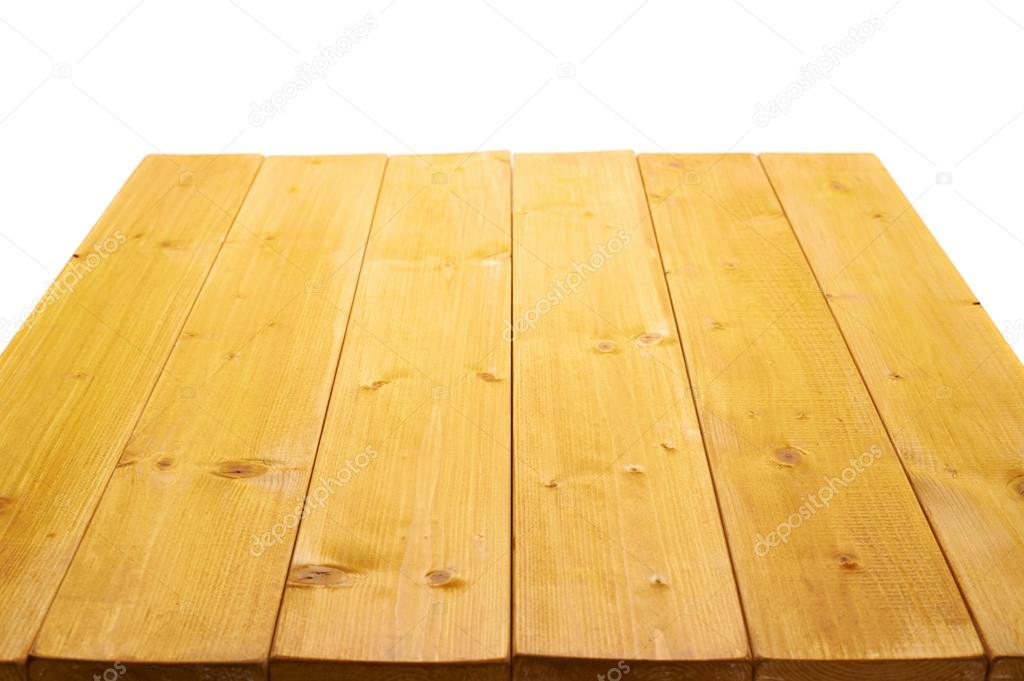 Yellow paint coated wooden boards