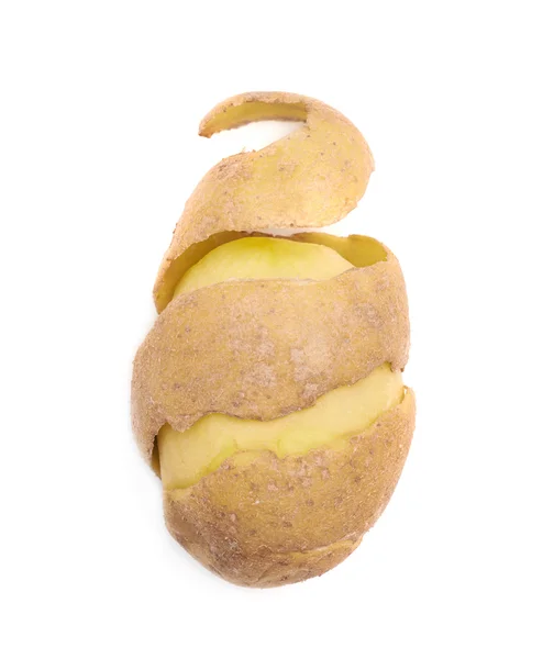 Polovinu oloupaných brambor — Stock fotografie