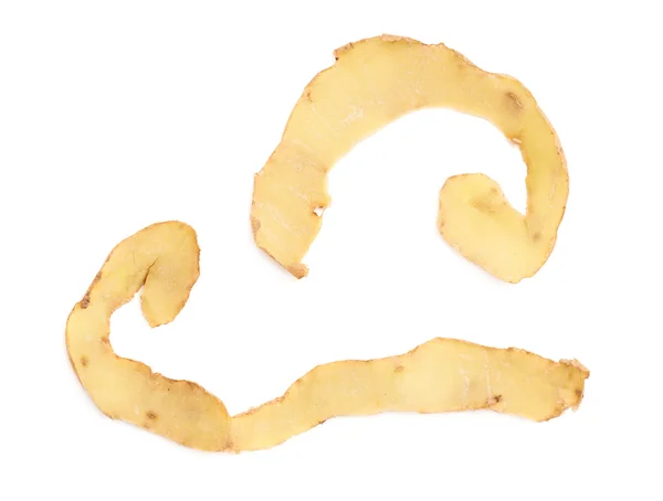 Twee potato peel stukken — Stockfoto