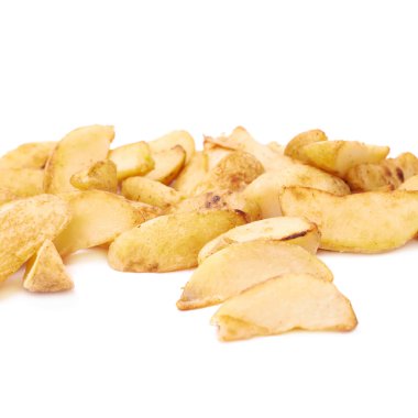 Birden fazla fırın fırında patates cips yığını