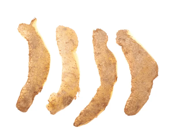 Flera olika potatis skalar — Stockfoto
