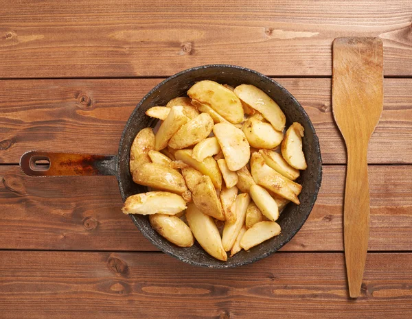 Cooking fried french potatoes — Stock Photo, Image
