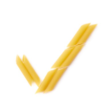 Evet penne makarna yapılan işaret kene
