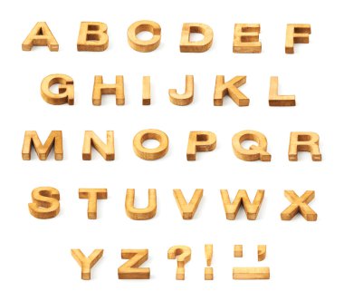 Sermaye ahşap blok mektup Abc alfabesi