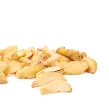 Birden fazla fırın fırında patates cips yığını