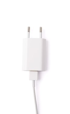 Fragment of the white adapter charger clipart