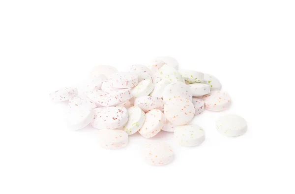 Pile of white breath mint candies — Stock Photo, Image
