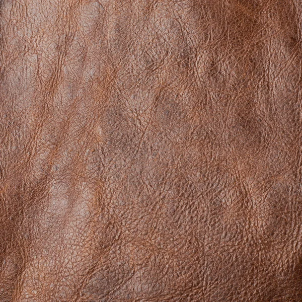 Fragment of a brown leather texture — Stock Photo, Image