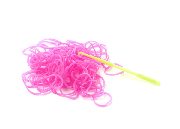 Pink rubber loom bands — Stock Photo, Image