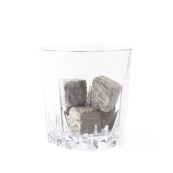 Άδειο ποτήρι γεμάτο με πέτρες — Φωτογραφία Αρχείου