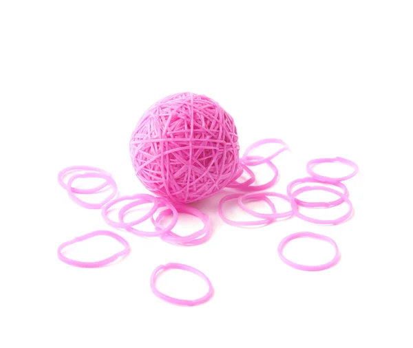 Růžovou gumičky tkalcovský stav — Stock fotografie
