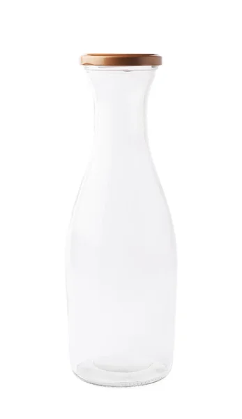 Botella de vidrio de leche vacía —  Fotos de Stock