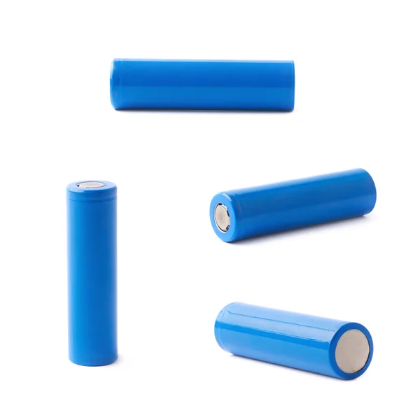 Blå uppladdningsbara batterier — Stockfoto