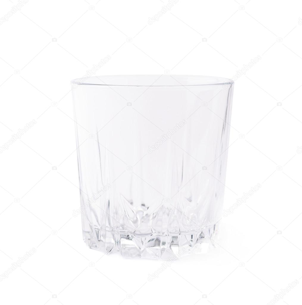 Empty whiskey tumbler glass