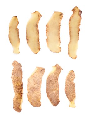 Birden çok farklı patates kabuğu