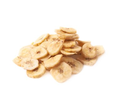 kurutulmuş dilimlenmiş muz aperatif yığını