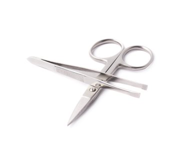 Tweezers and nail scissors clipart