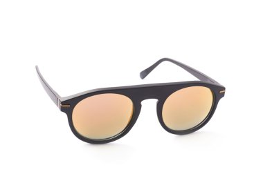 Kalça sarı gözlük siyah bir çerçeve içinde