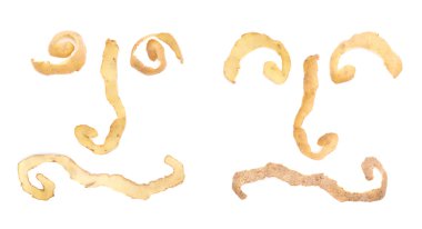 Two faces made of potato peels clipart