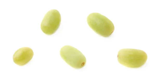 Vijf enkele witte druiven — Stockfoto